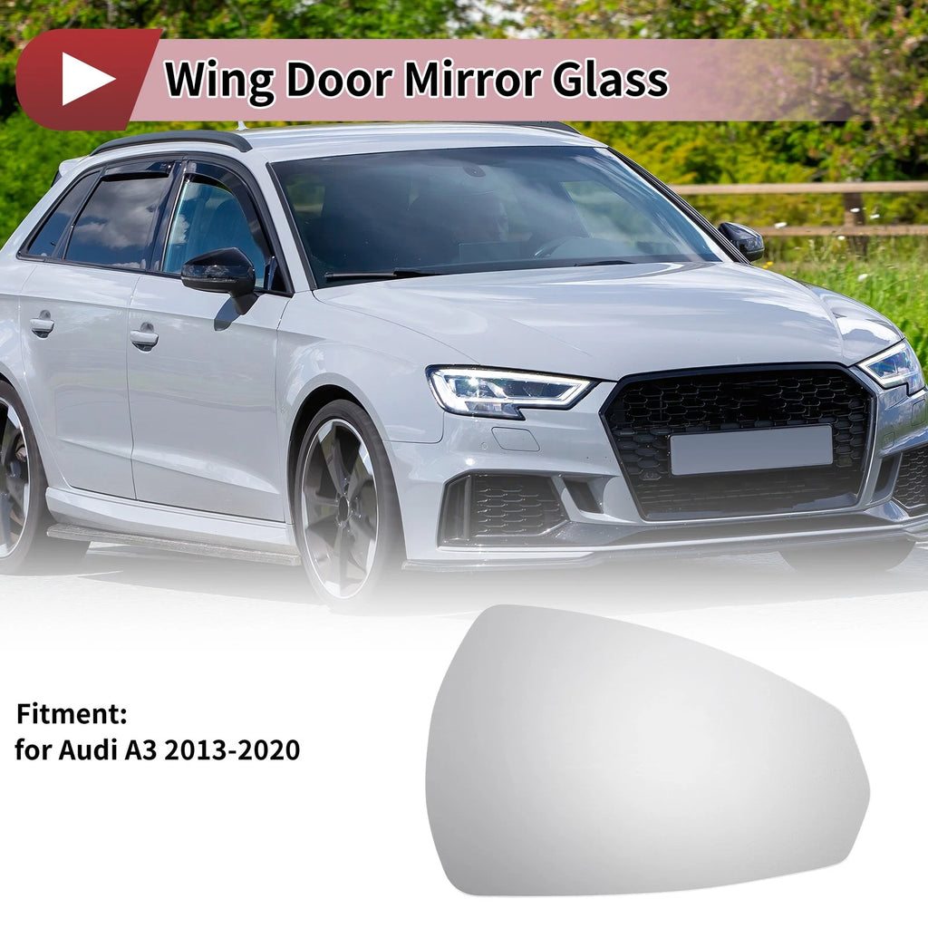 Right Side Wing Mirror Glass Replacement for Audi A3 (2013–2020)