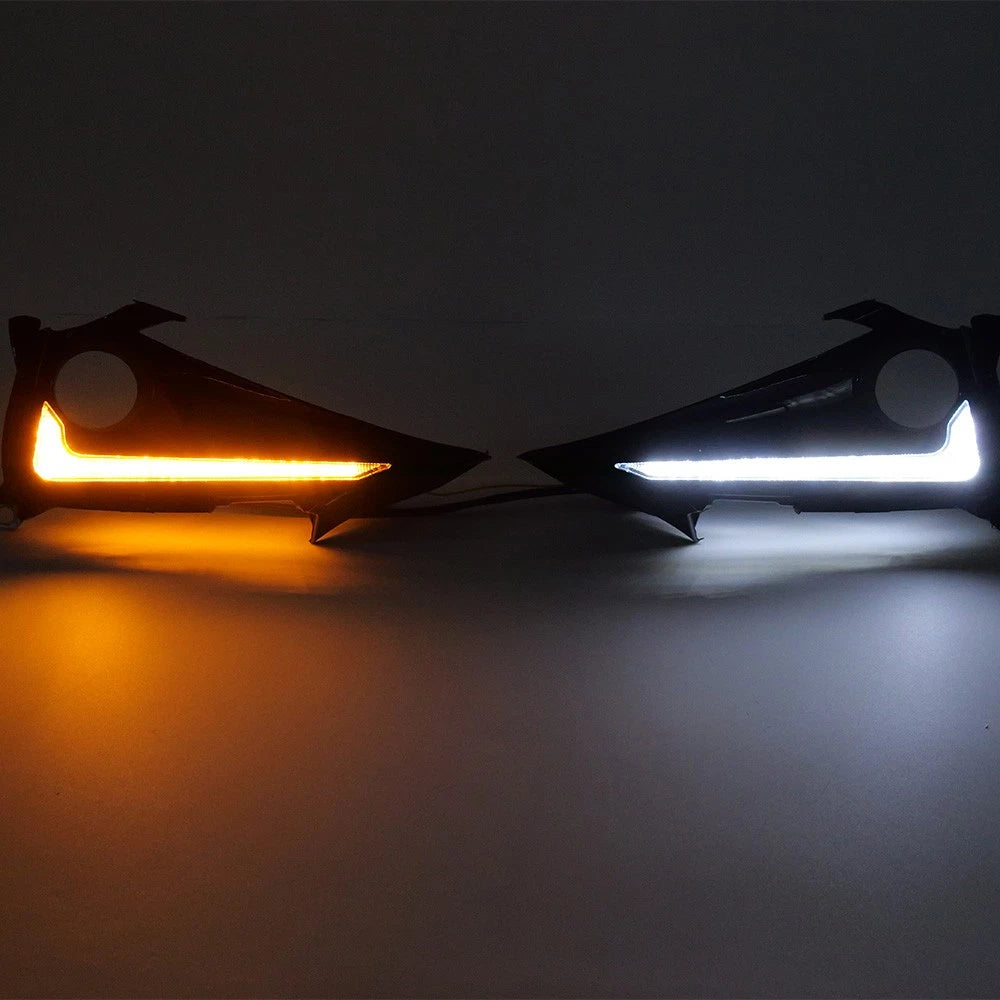 2-Color Fog Light Bezels w/ LED DRL Turn Signals for Toyota Corolla (2019–2022)