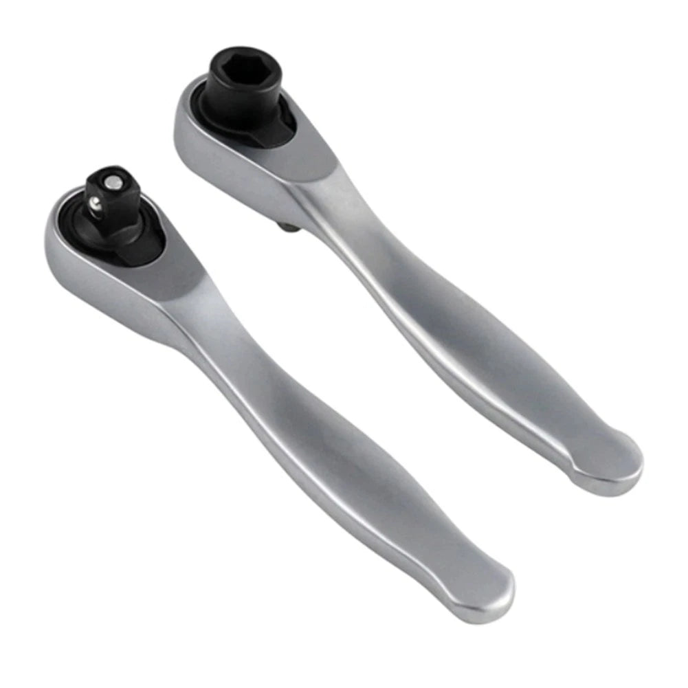 Set of 2 Ratchet Socket Wrenches with Hex Bit and Quick Release
