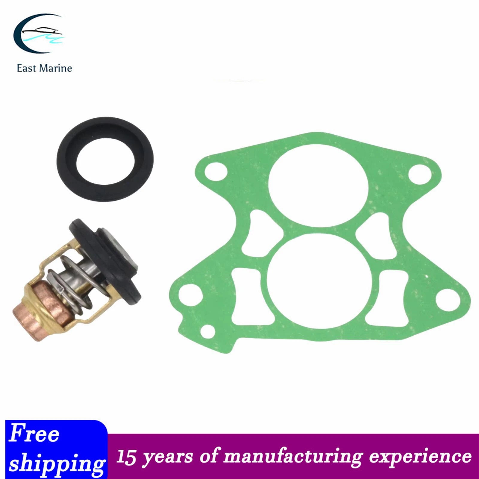 Outboard Thermostat & Gasket for Yamaha 2-Stroke (6E5-12411-30-00, 688-12414-A1)