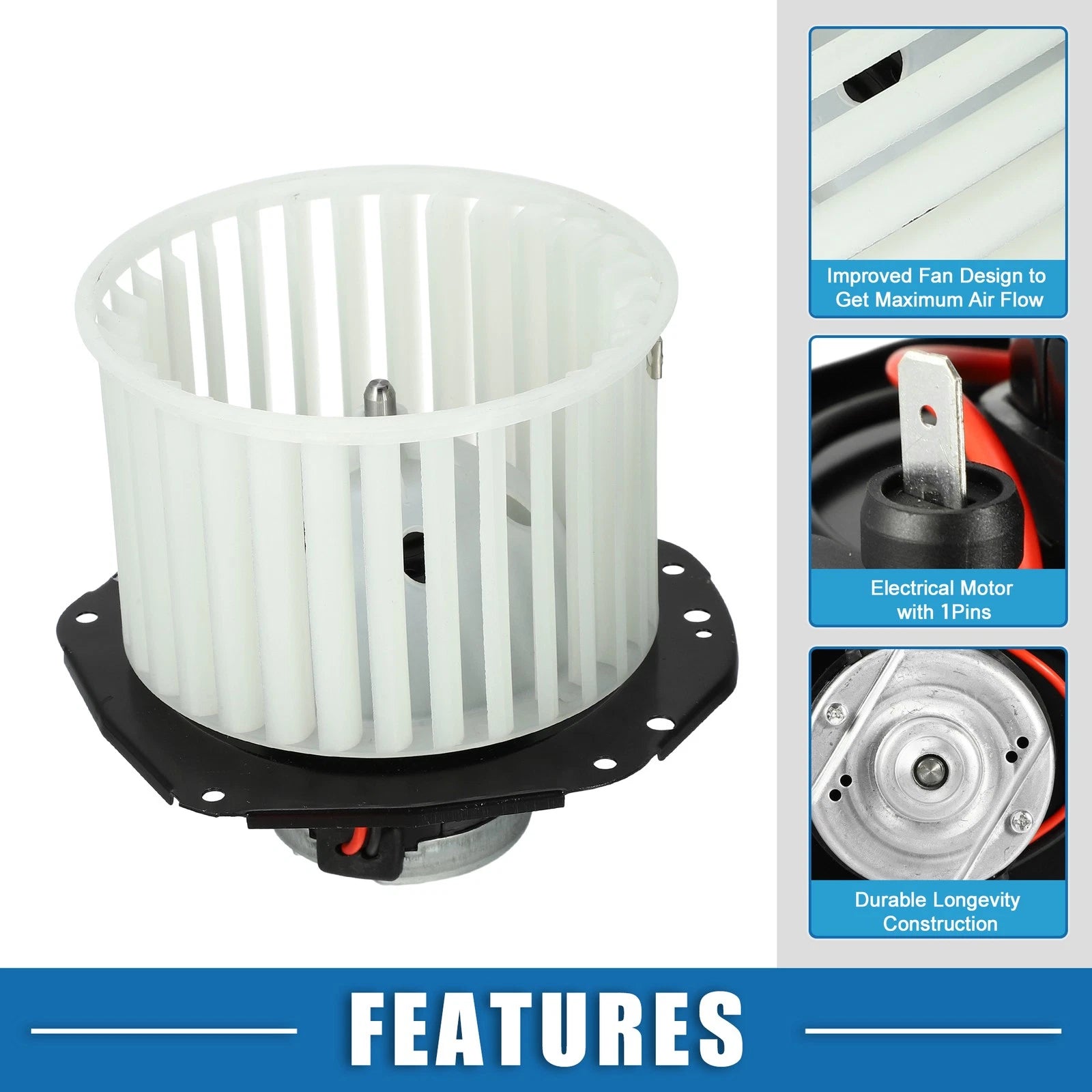HVAC Heater Blower Motor Fan Assembly Replacement for Chevrolet Blazer (1992–1994)