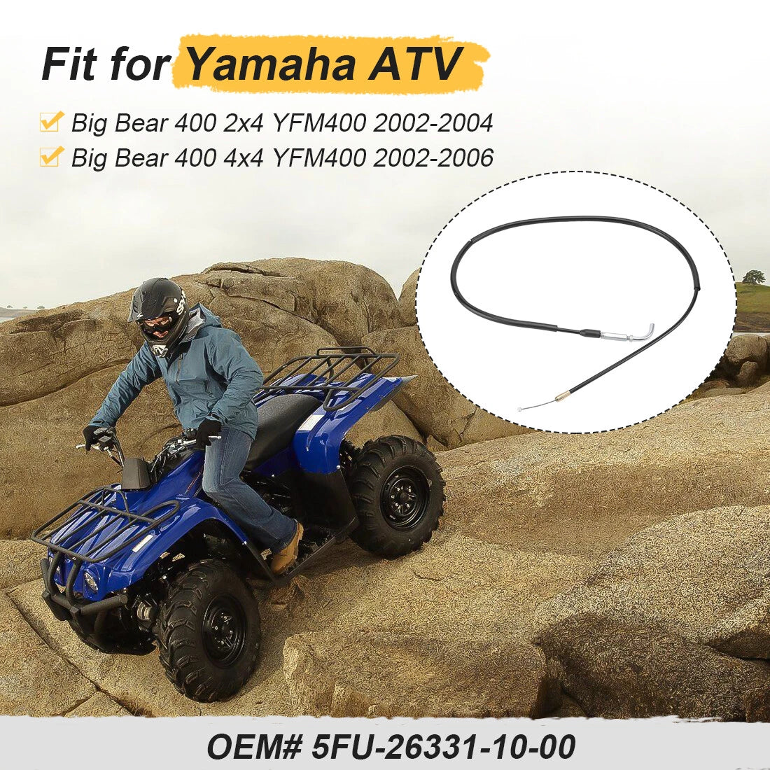 Starter Choke Cable for Yamaha Big Bear 400 YFM400 (2002–2006)
