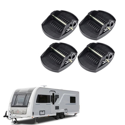 Set of 4 RV Trailer Jack Pads Wheel Foot Support Lift Pad Plastic