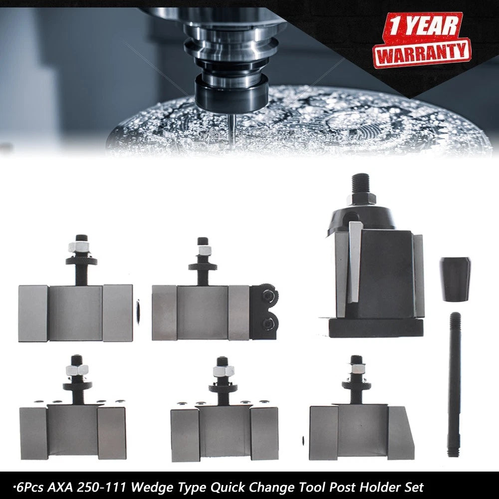 Set of 2 Wedge Type Quick Change Tool Post Holders for Lathe 6-12"