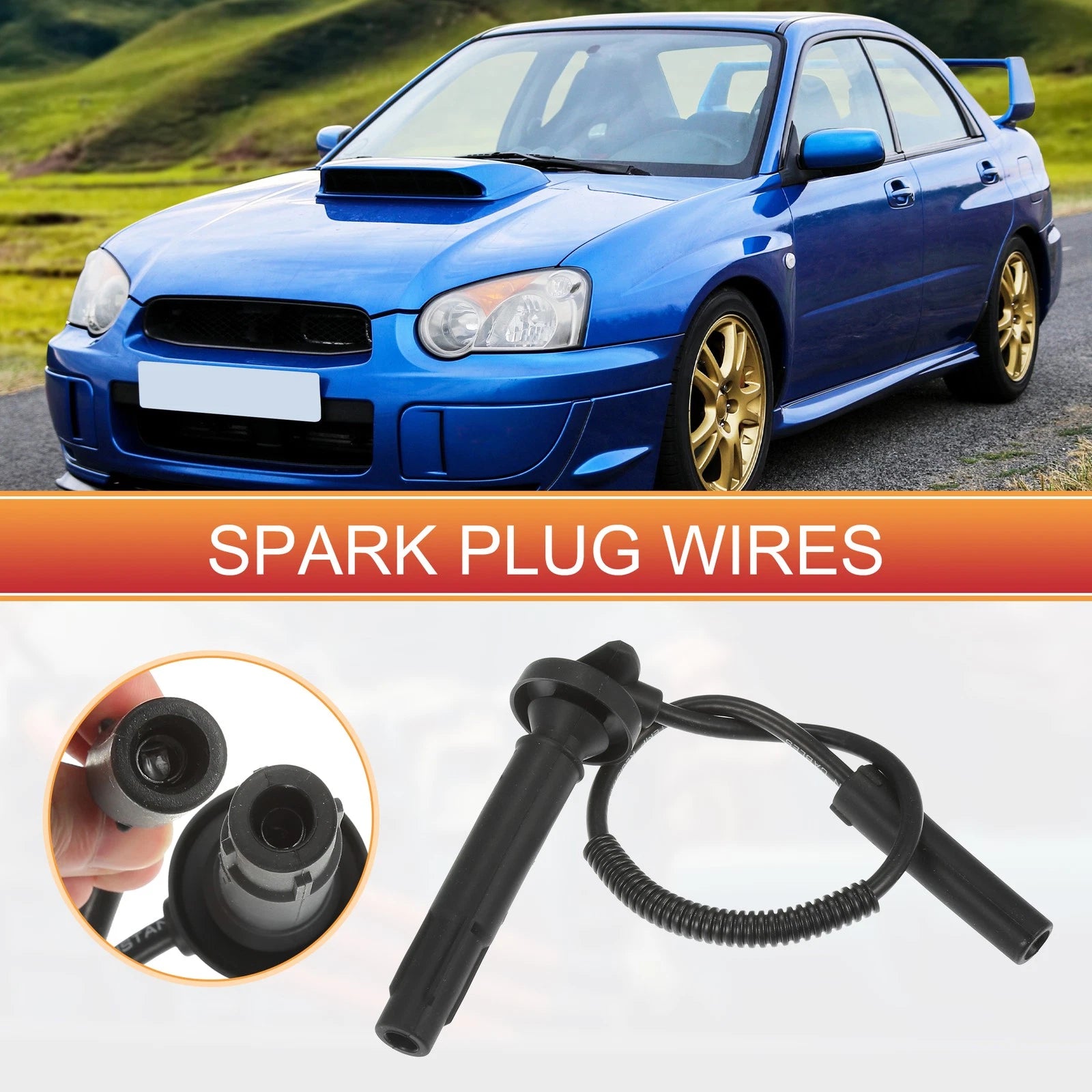 4 Pcs Spark Plug Wire and Ignition Coil Cable Kit for Subaru Baja (2003–2008)