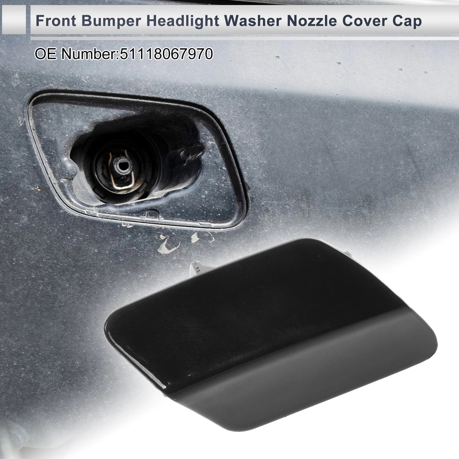 Front Right Washer Nozzle Cover Cap Replacement for BMW 320i (2006–2019)