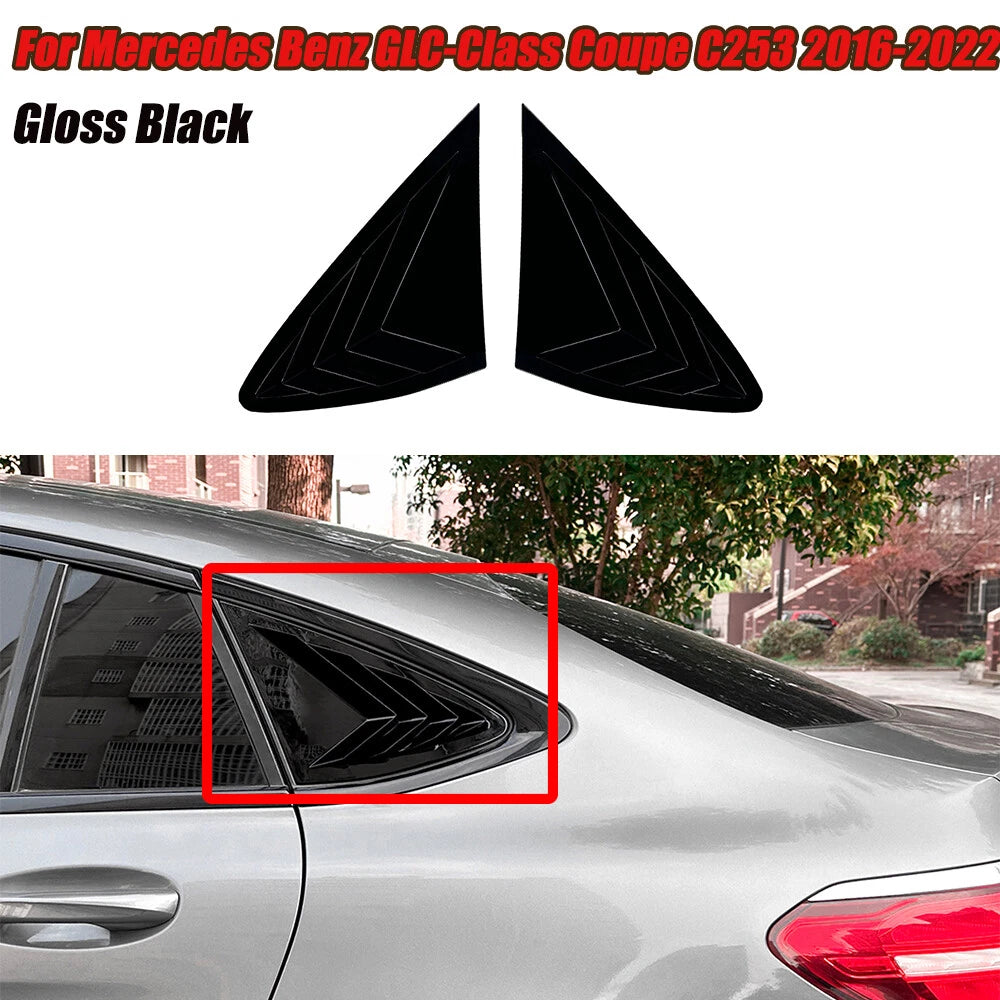 Black Rear Side Window Louver Trim for Benz GLC-Class Coupe (2016–2022)