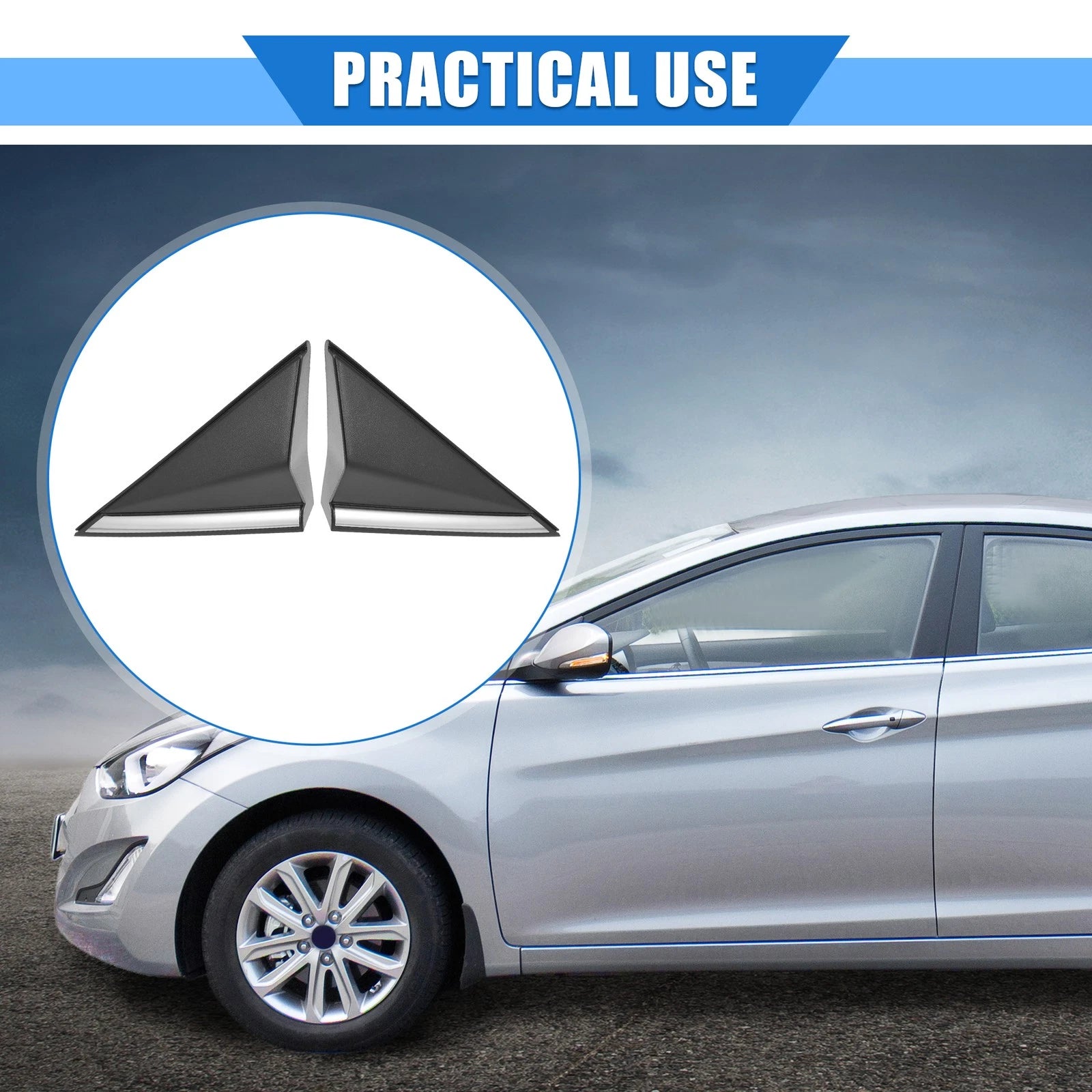 Left Right Mirror Corner Triangle Fender Replacement for Hyundai Elantra (2014–2016)