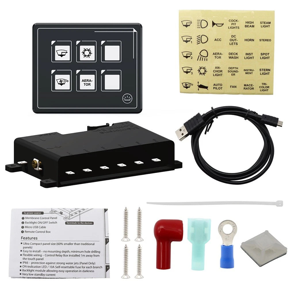 6 Button Membrane Control Panel for Boats with Mobile Application