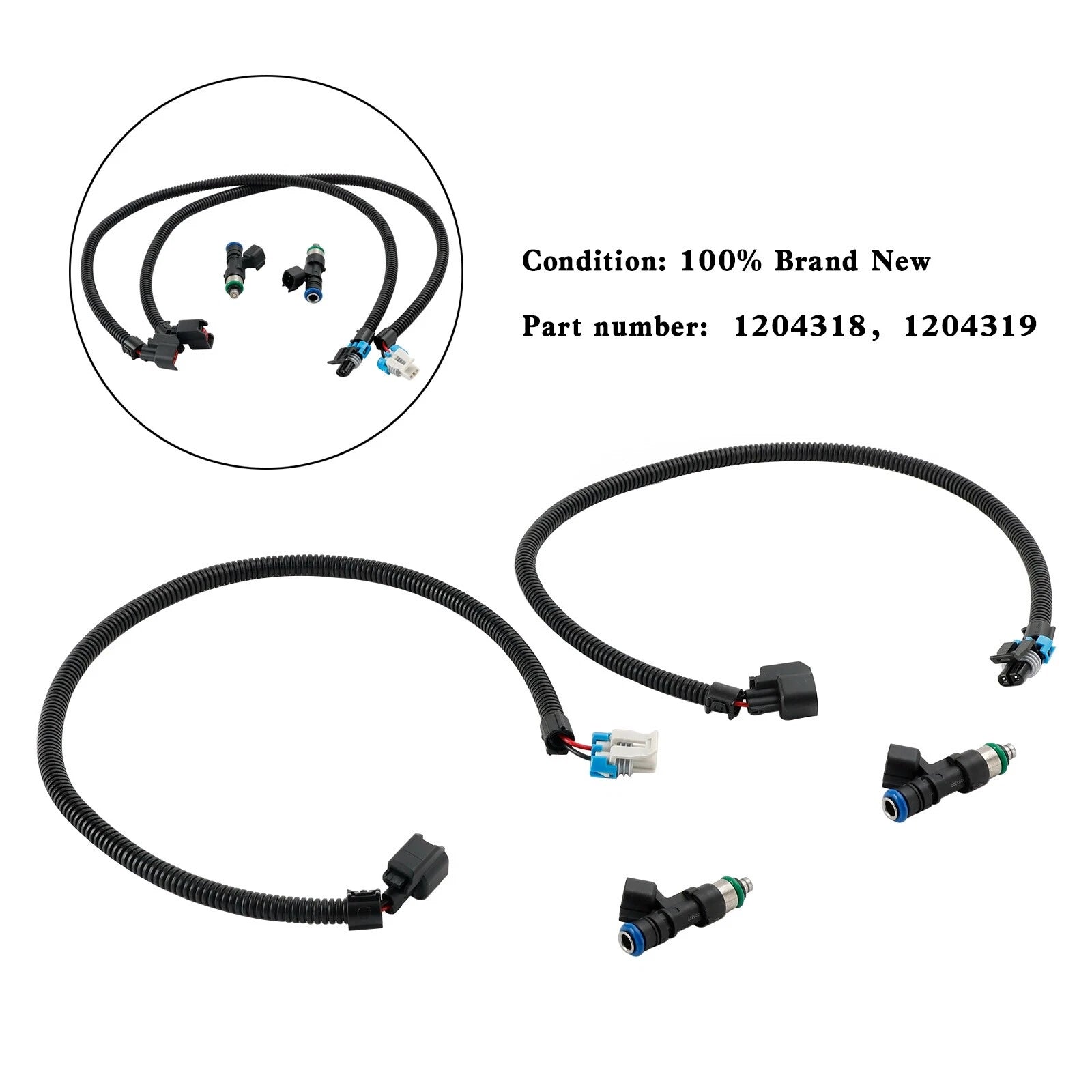 Set of 2 Fuel Injectors Harness for Polaris RZR Ranger 800 (2011–2014)