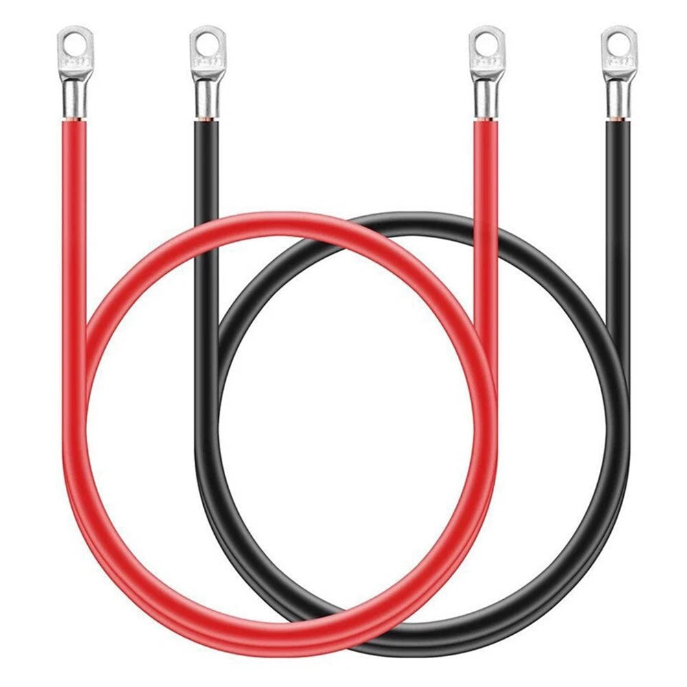 2AWG Battery Connection Cable with Metal Ring Terminals for