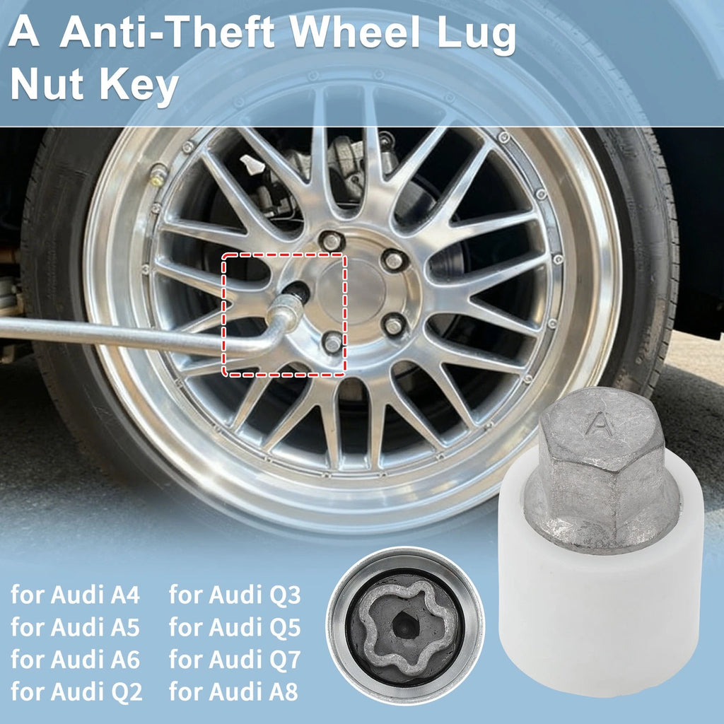 Wheel Lock Lug Nut Key Socket Removal Tool for Audi A4 (2005–2016)