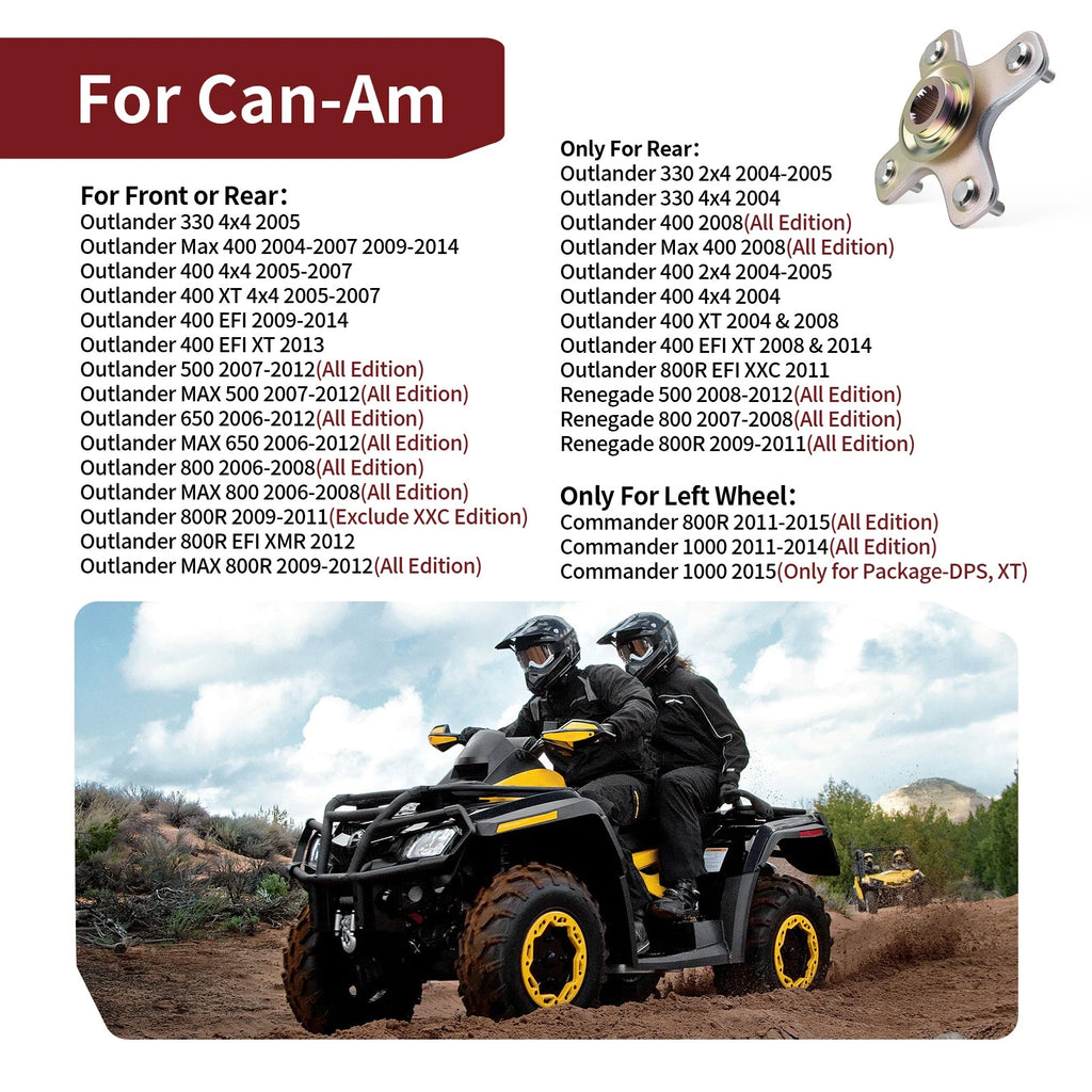 Rear Left or Right Wheel Hub for Can-Am Commander 1000 (2011–2015) 705501713