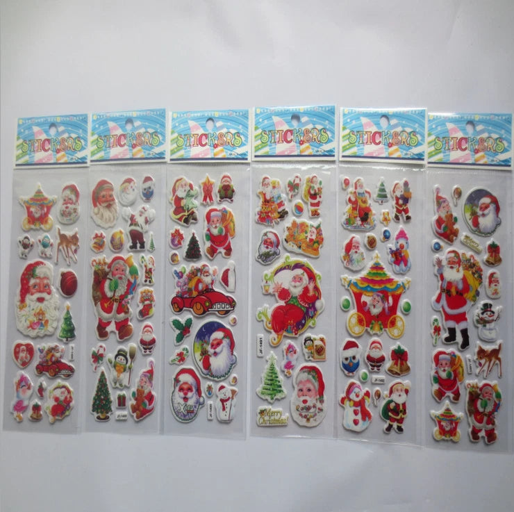 5 Pack Christmas Stickers for Kids Craft & Gift Card-Making Decor