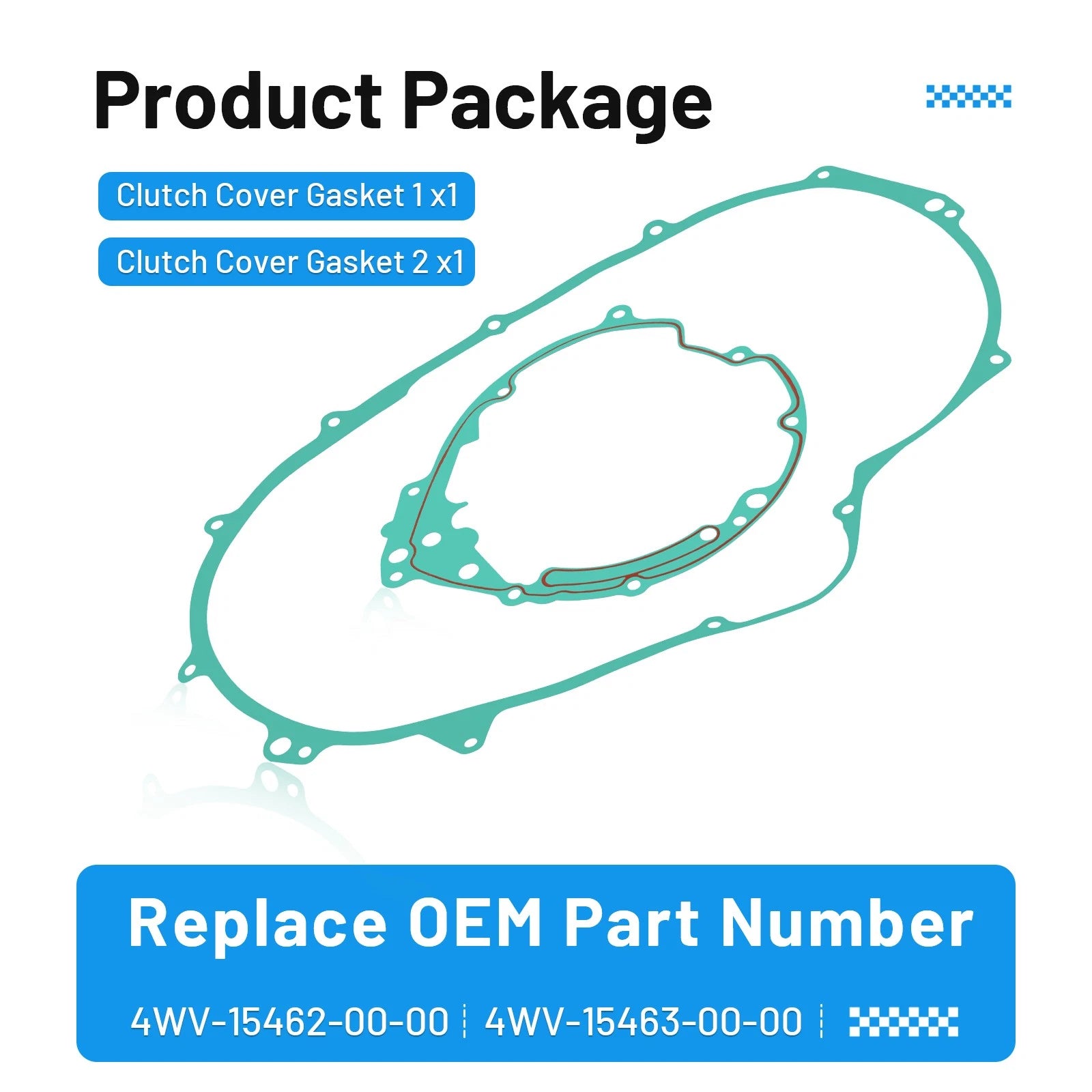 Clutch Cover Gasket for Yamaha Grizzly 600 (1998–2001) 4WV-15462-00-00, 4WV-15463-00-00