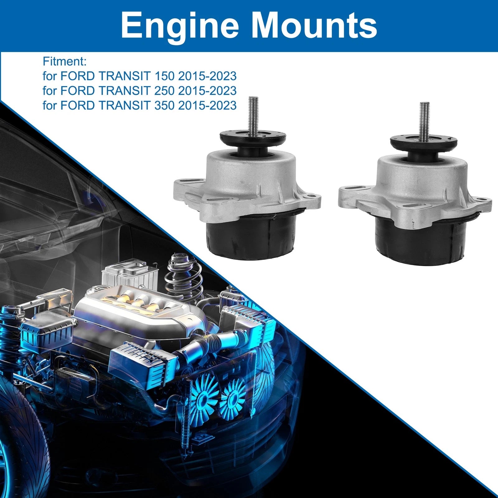 Engine Motor Mount Replacement Pair for Ford Transit 150 (2015–2023)