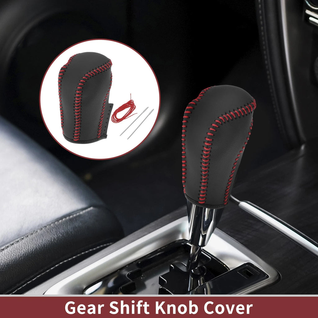 Gear Shift Knob Cover Replacement for Honda Inspire 2023 Red Faux Leather