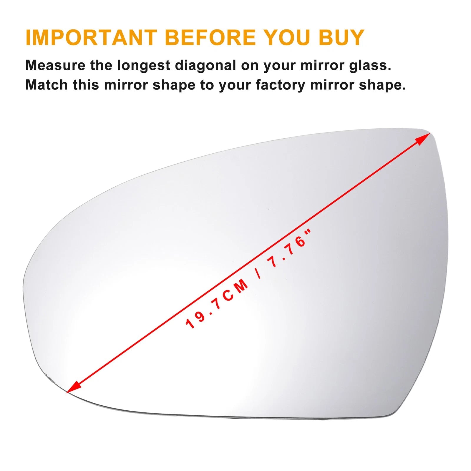 Left Side Mirror Glass White Non Heated for Hyundai Tucson (2016–2021)