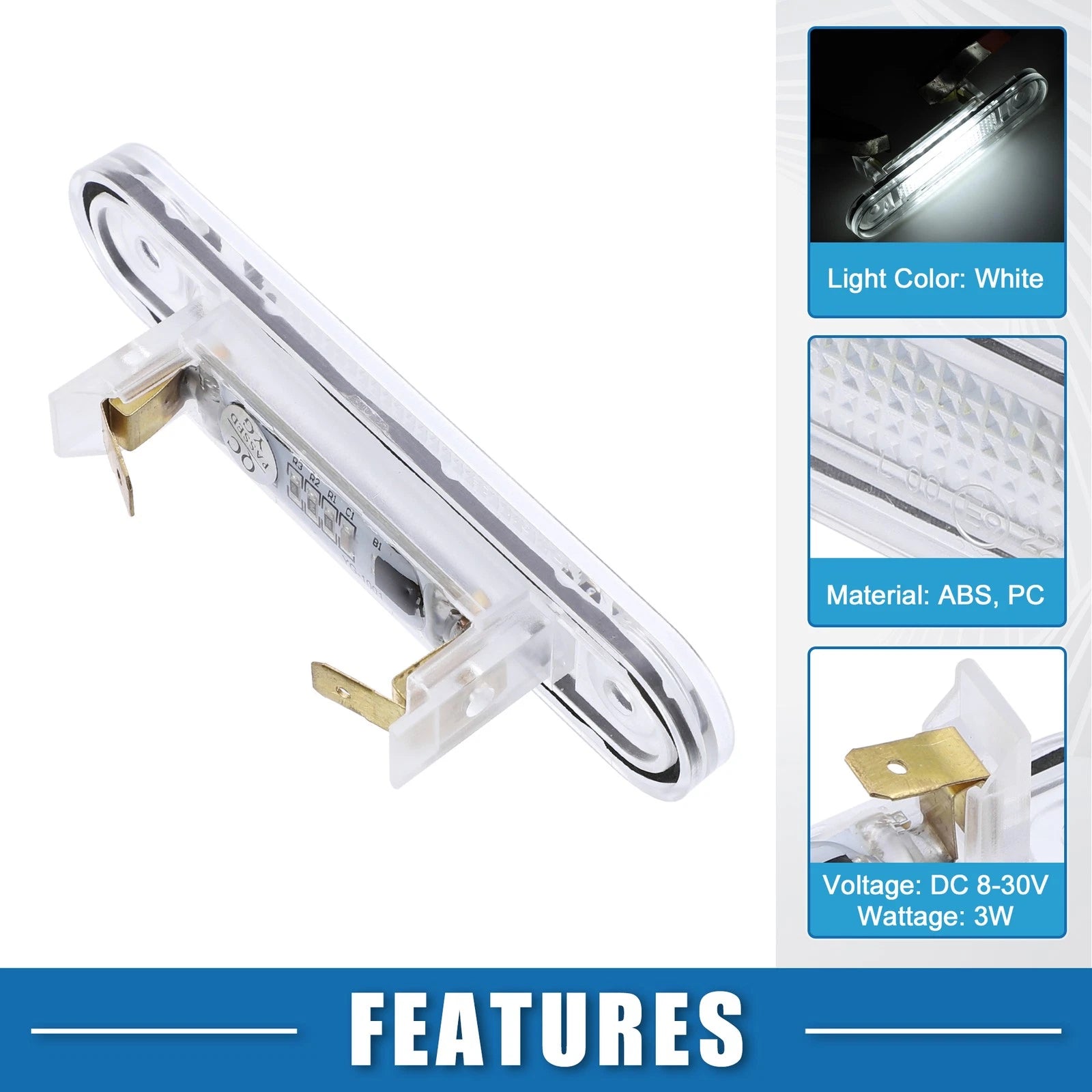 2PCS White LED License Plate Light OEM Replacement for Mercedes-Benz C220 (2015–2021)
