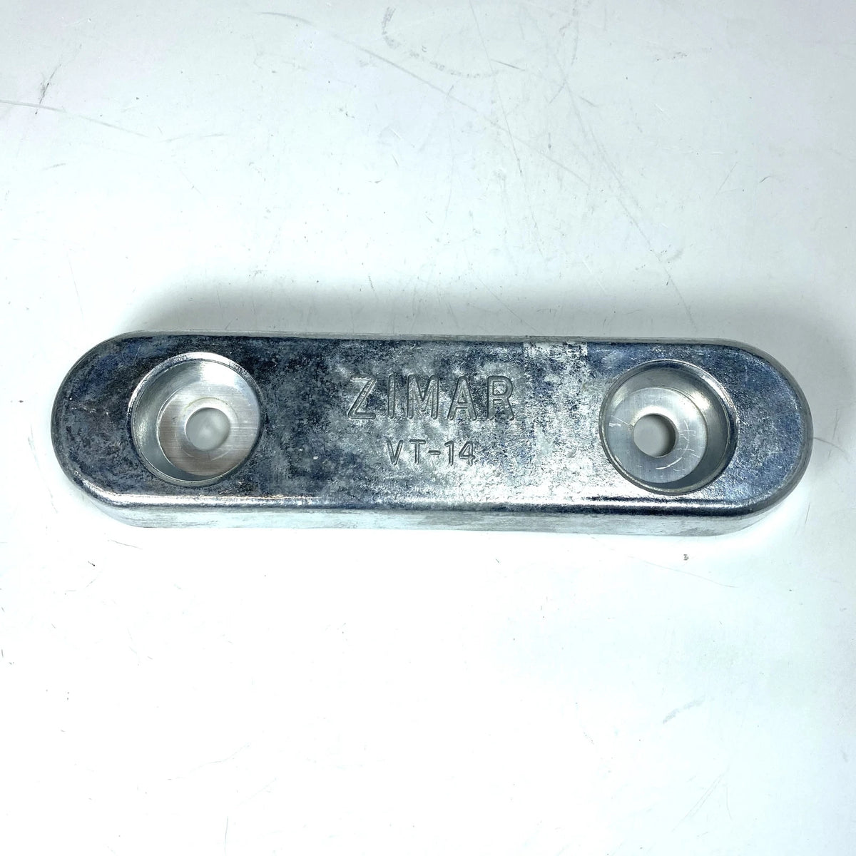 Zimar VT-14 Zinc Bolt On Drilled Plate Anode Bar 9'' for Marine Applications