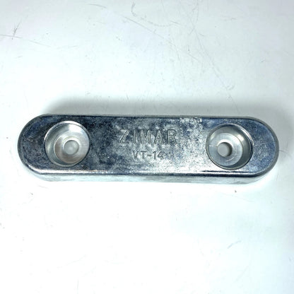 Zimar VT-14 Zinc Bolt On Drilled Plate Anode Bar 9'' for Marine Applications