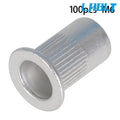 100X M6 6mm Flat Head Aluminum Rivet Nut for