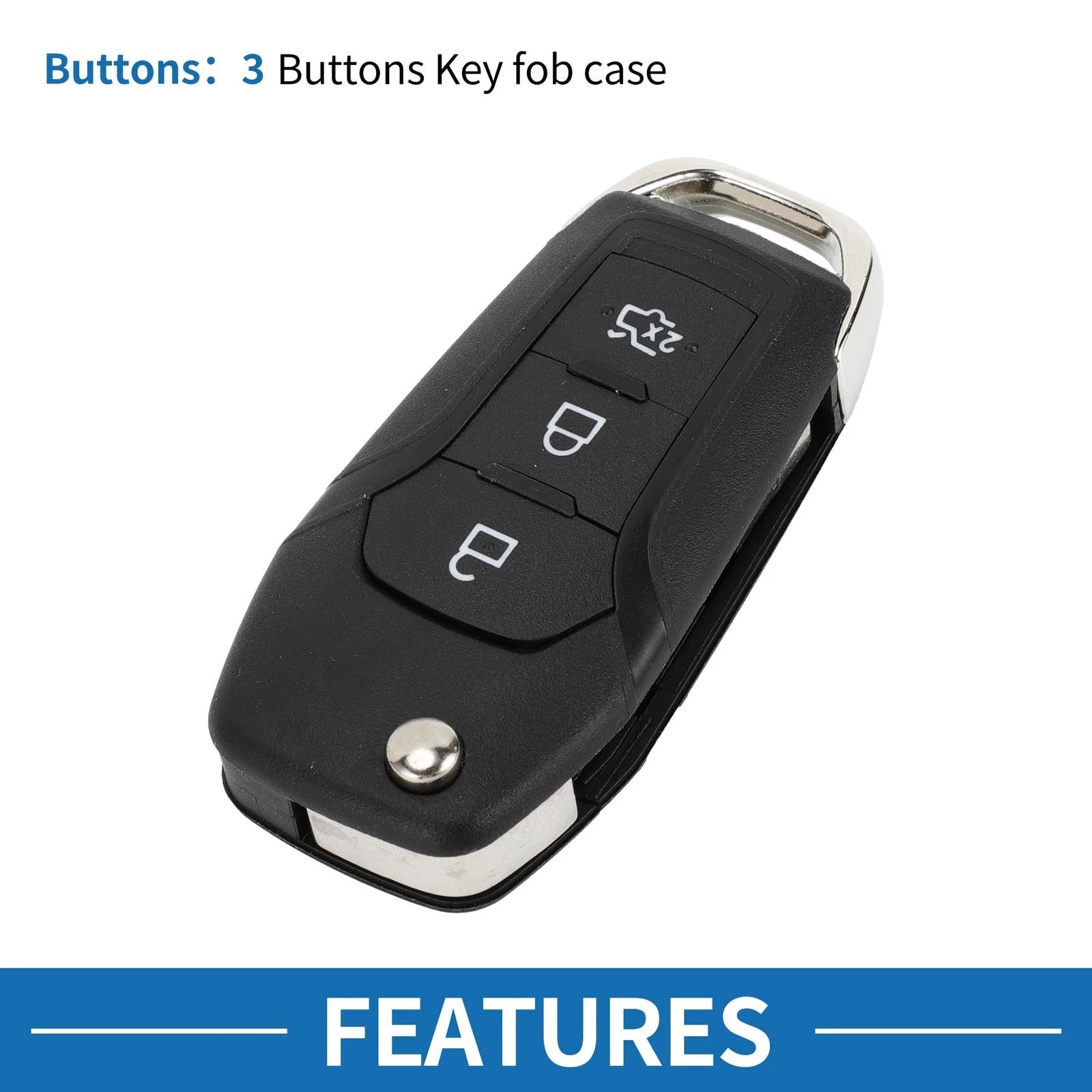 Keyless Entry Remote Key Shell Case for Ford Ka Fiesta Focus Transit (2011–2018)