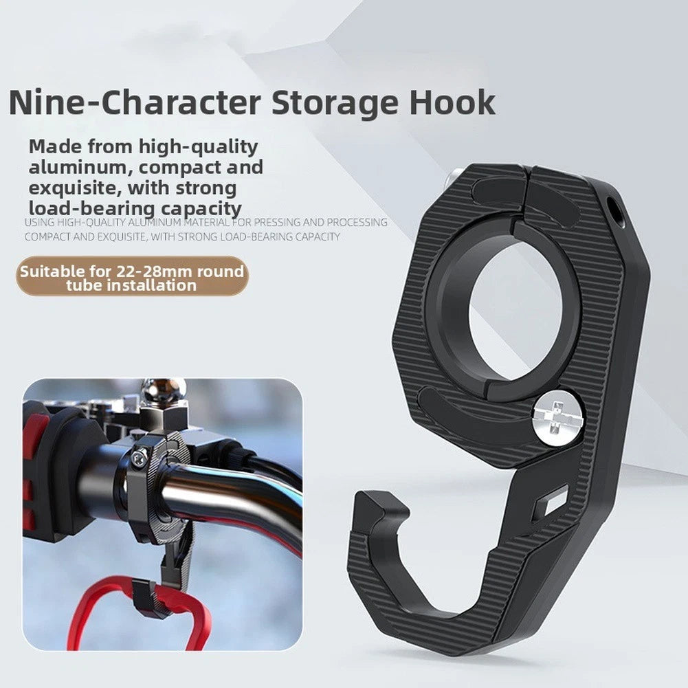 Space-saving Mount Handlebar Hook Aluminum Alloy Construction for multi-fit