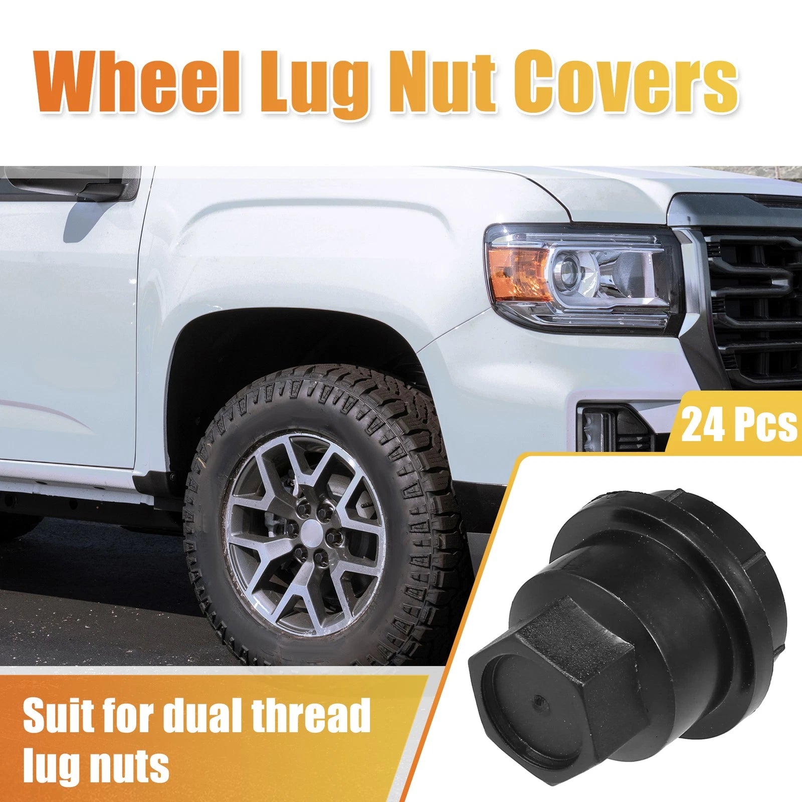 Wheel Lug Nut Covers Set Replacement for Chevrolet Camaro 1997–2001 Black
