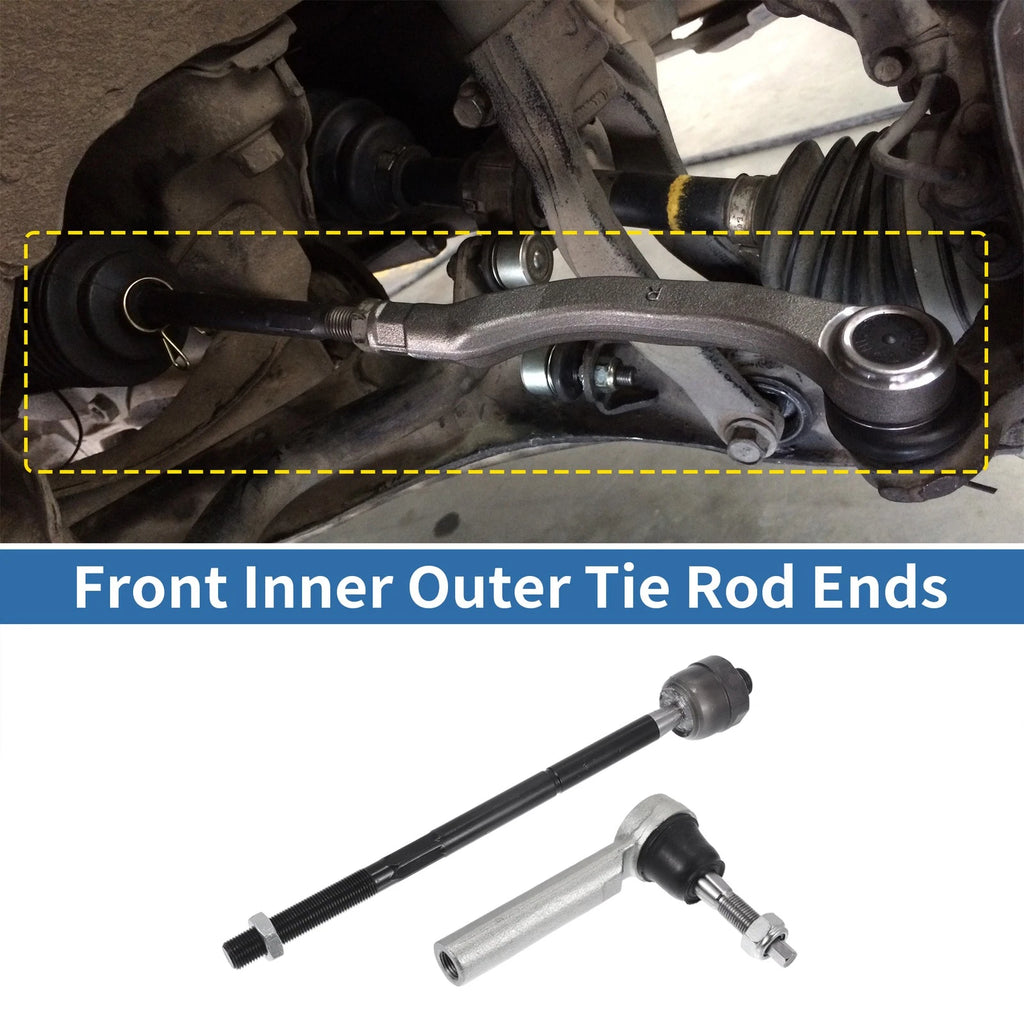 4pc Front Inner Outer Tie Rod End Links for Cadillac Escalade (2007–2014)