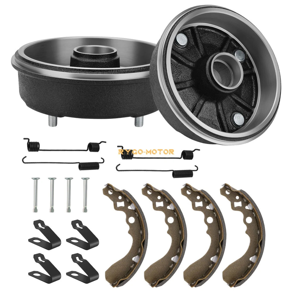 2X Front Brake Drum & Brake Shoes Kit W/Bolts for Kawasaki Mule 500 550 (1993–2006)