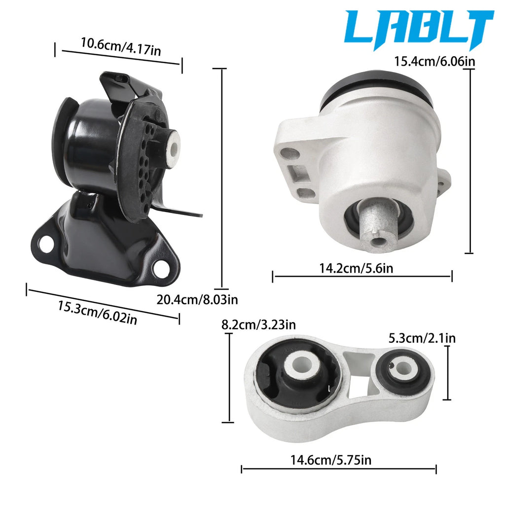 3X Engine Motor & Transmission Mount Set for Mazda CX-7 (2007–2012)