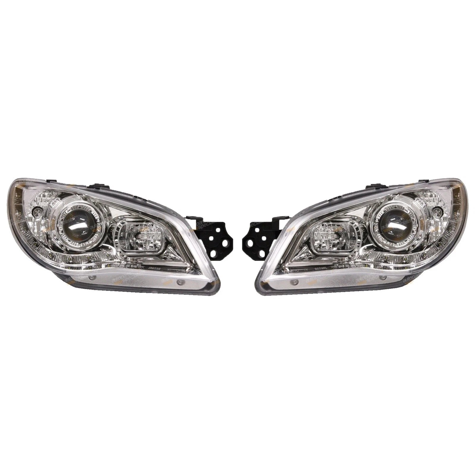 2X Chrome LED Projector Headlights Pair for Subaru Impreza (2005–2007) L+R