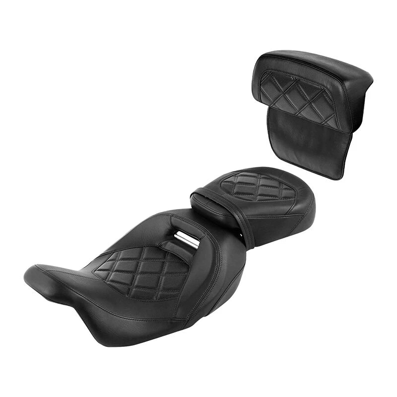 Driver & Passenger Seat & Backrest for Harley Electra Glide (2014–2023) Black