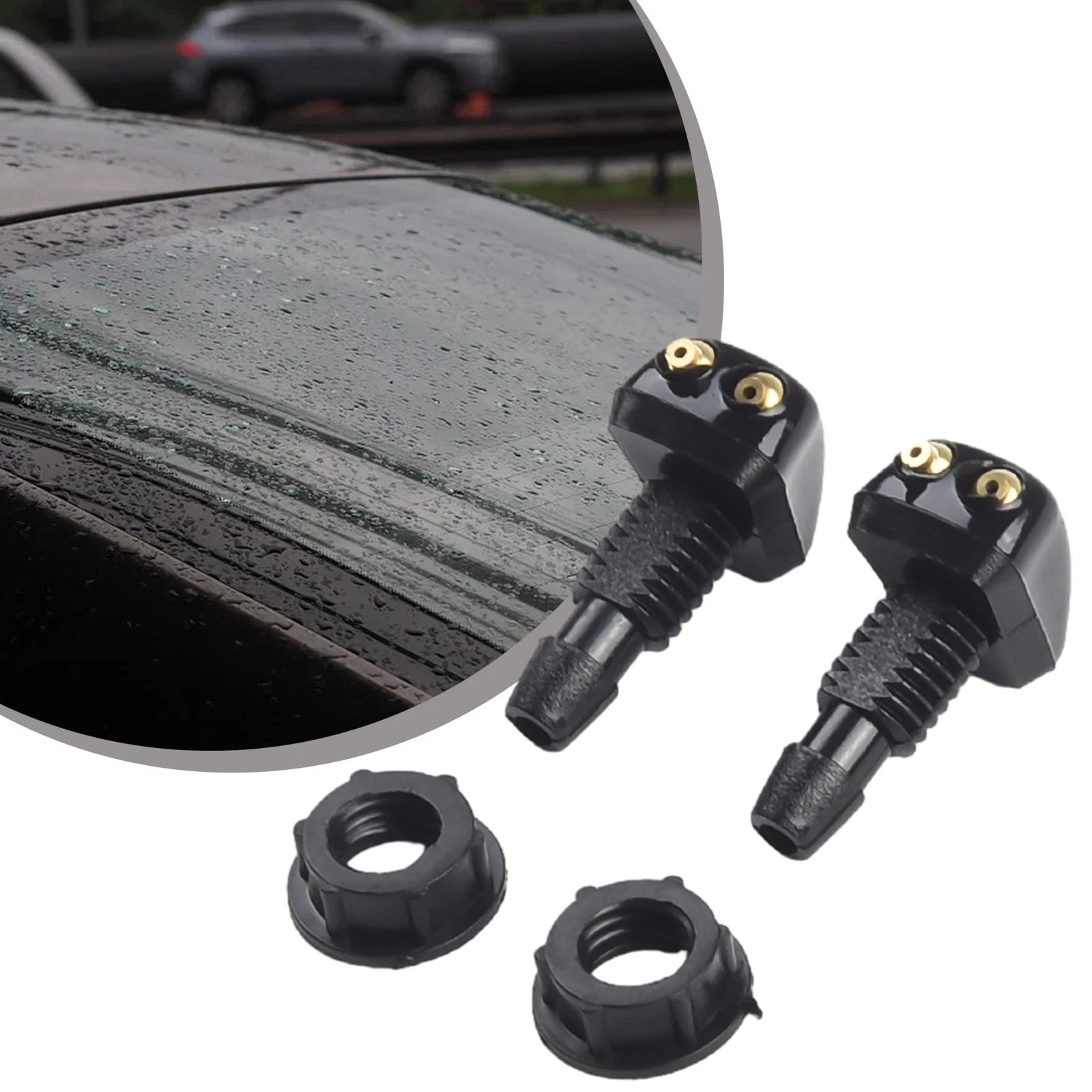 2-Pack Adjustable Windshield Washer Nozzle for Universal Vehicles