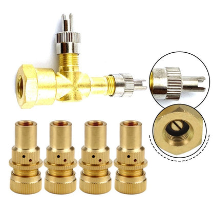 TPMS Valve Tee Adapter with 4 Air Release Valves for Motorcycle and Car