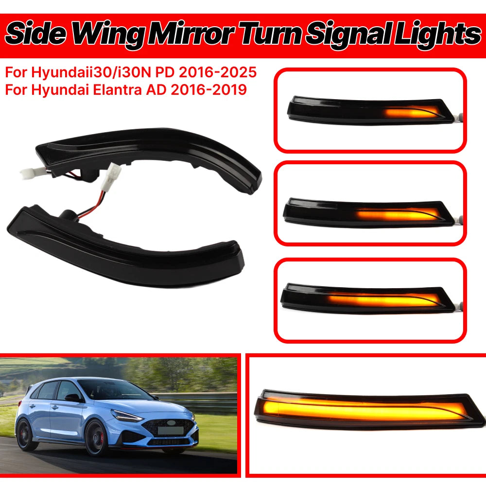 Dynamic Turn Signal Sequential Side Mirror Light for Hyundai Elantra AD (2016–2019)