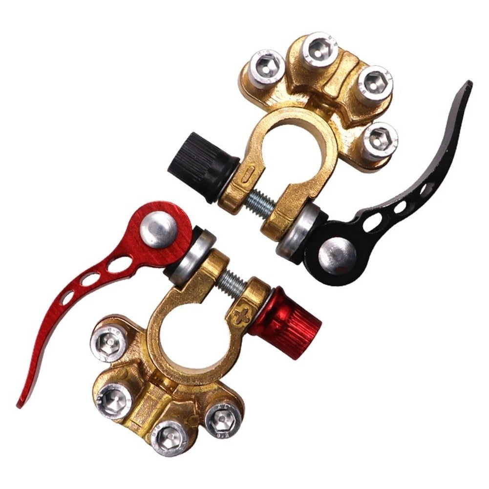 Brass Battery Terminal Clamps for Car (Anti Leak Pads, Fast Installation)