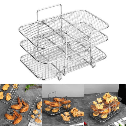 Set of 2 Multi Layer Mesh Baskets for Air Fryers and Steamers