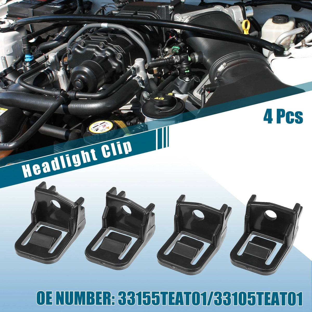 2X Front Left Right Headlight Clip No. 33155TEAT01 / 33105TEAT01 for Honda Civic