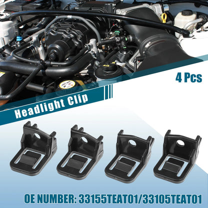 2X Front Left Right Headlight Clip No. 33155TEAT01 / 33105TEAT01 for Honda Civic