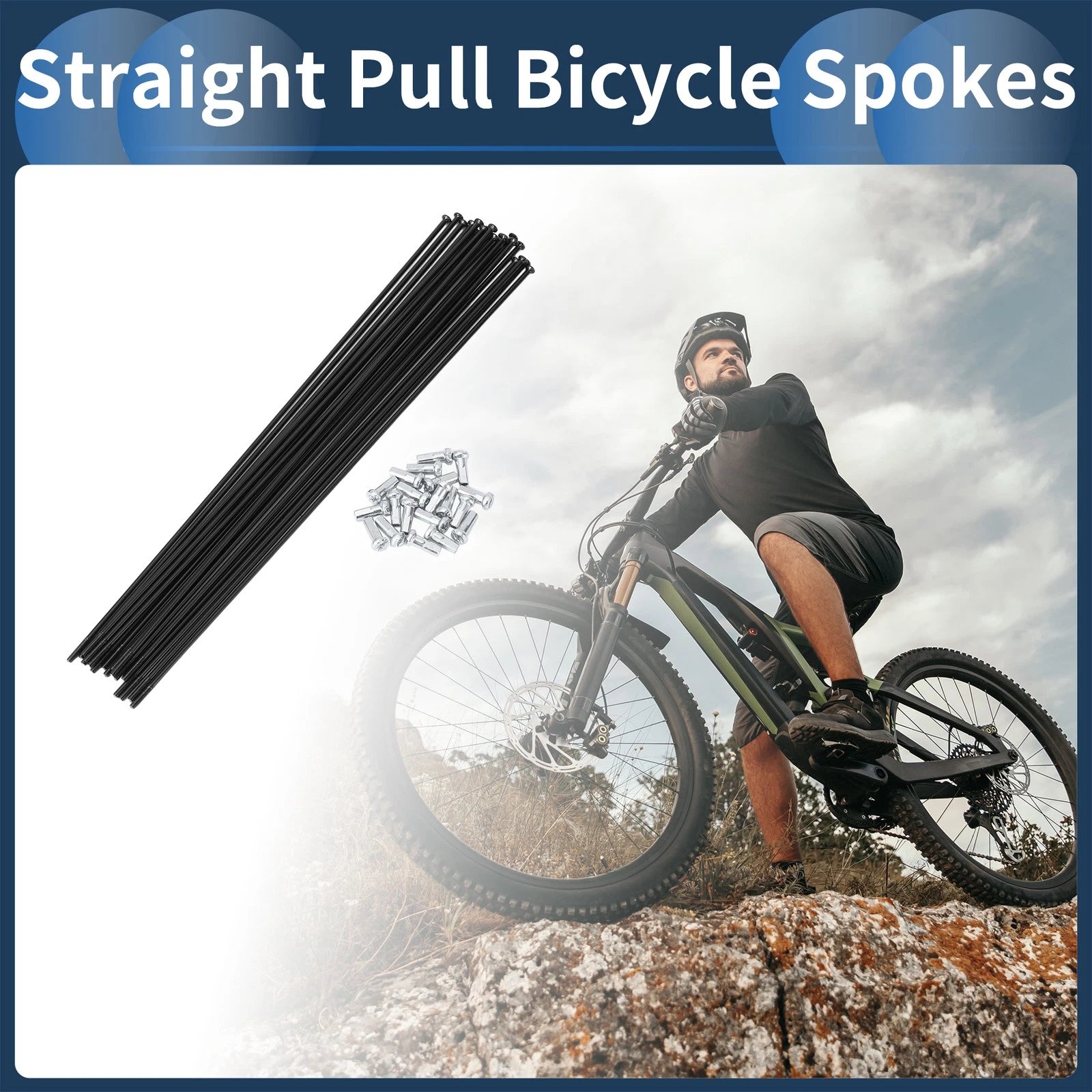 Straight Pull Bicycle Spokes 219mm Replacement Set for Universal Fit (Any Year)