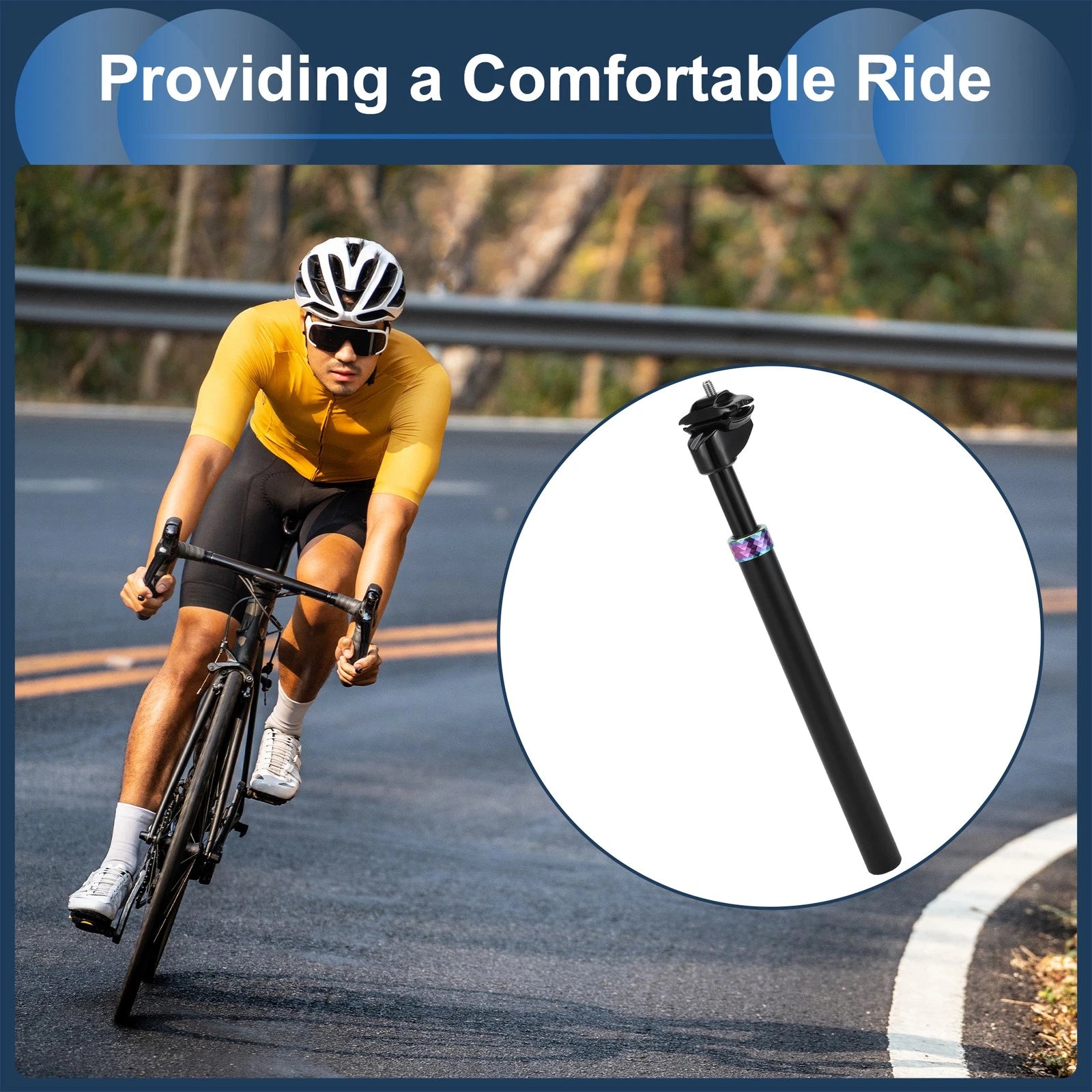 Bike Suspension Seatpost 30.9x400mm Replacement for Universal Saddle