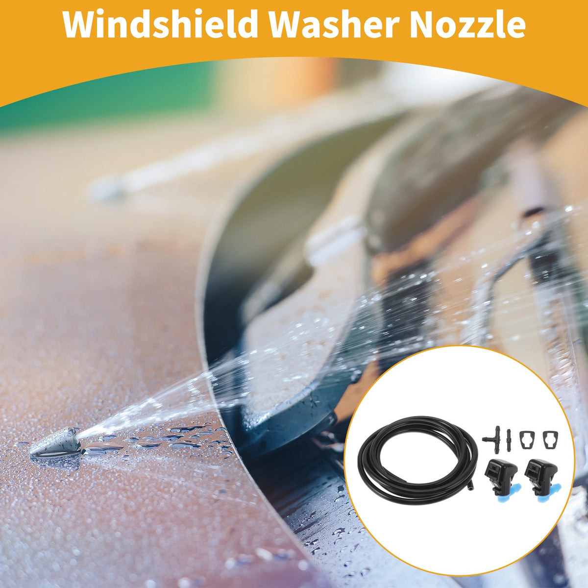 Windshield Washer Nozzle Kit with Fluid Hose for Chevrolet Malibu (2012–2015)