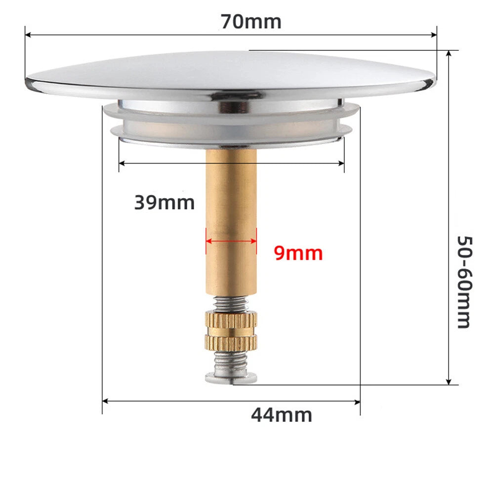 70mm Brass Bathtub Drain Stopper Plug for Most Sinks & Tubs