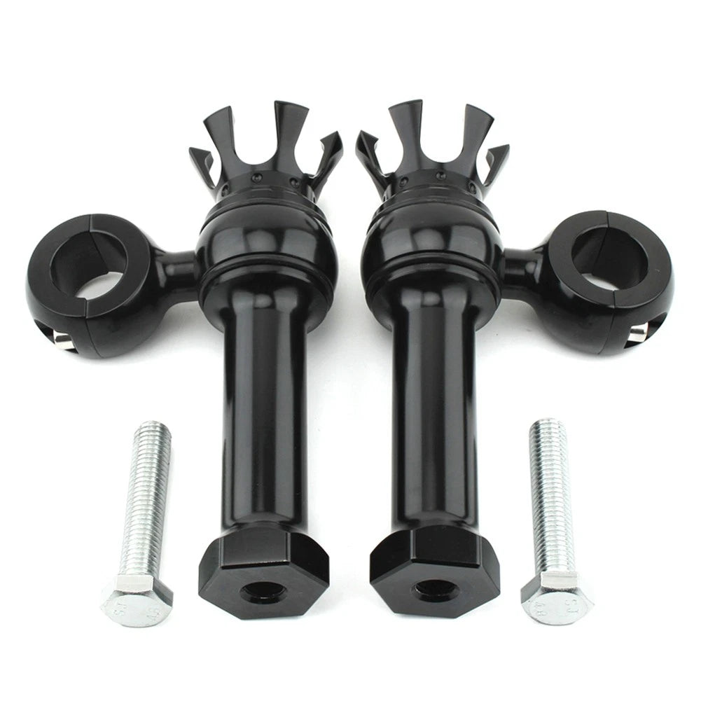 1" Black Handlebar Mount Clamps Risers for Harley Dyna Softail Breakout (2013–2023)