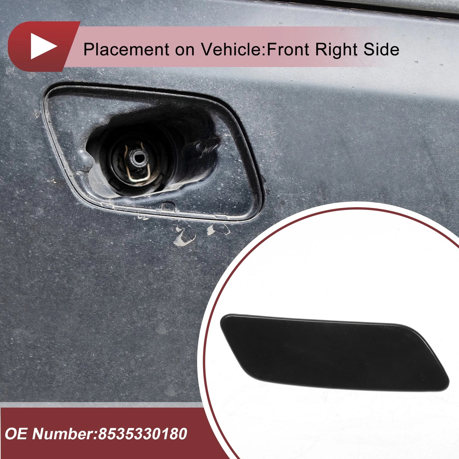 Front Right Washer Nozzle Cover Cap for Lexus GS200t 2016–2019 Unpainted