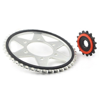 Set of 2 Rubber Cushioned 15T Front & 43T Rear Sprockets for Kawasaki Z1000 (2014–2016)
