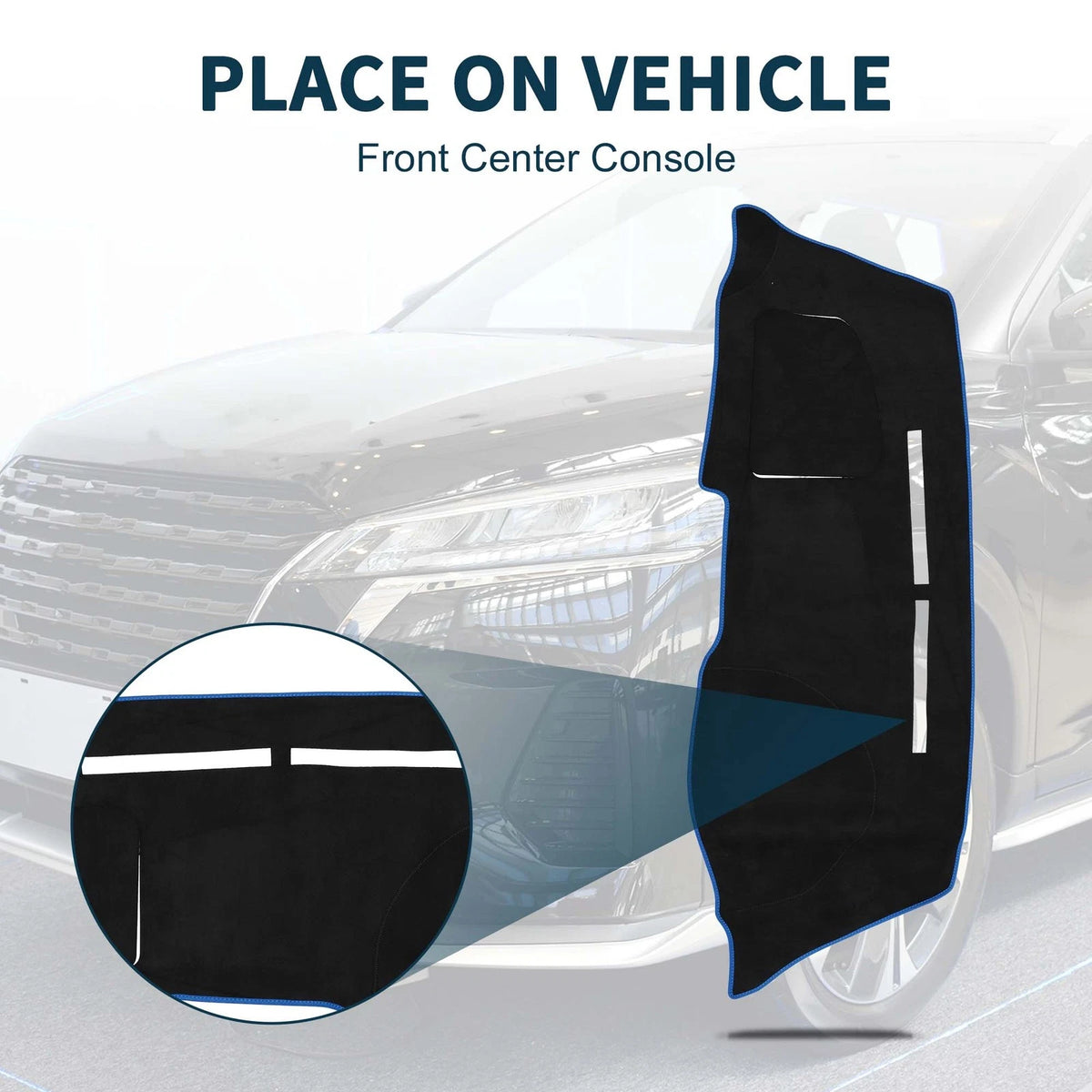 Dashboard Dash Cover Mat for Nissan Note E12 HE12 NE12 (2012–2020) Black Blue