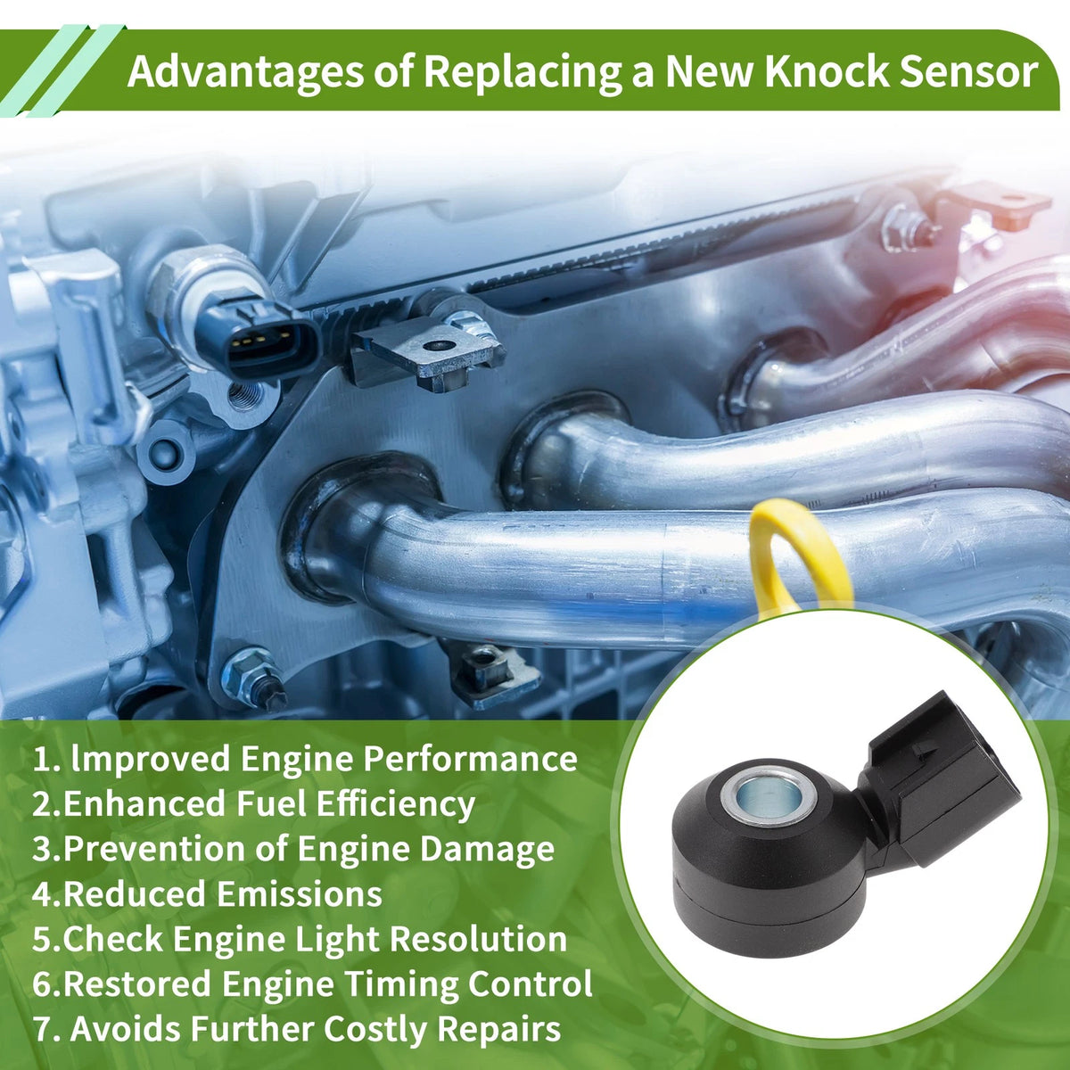 1 Pc Ignition Knock Detonation Sensor No.1F2118921 for Ford F-150 (2005–2008)